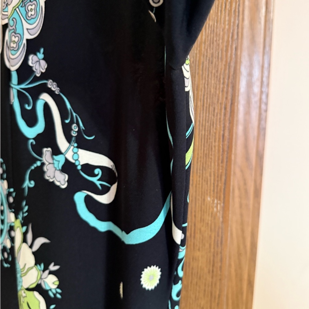 💖Donna Morgan Black and Green Floral Dress💖 - Picture 6 of 10